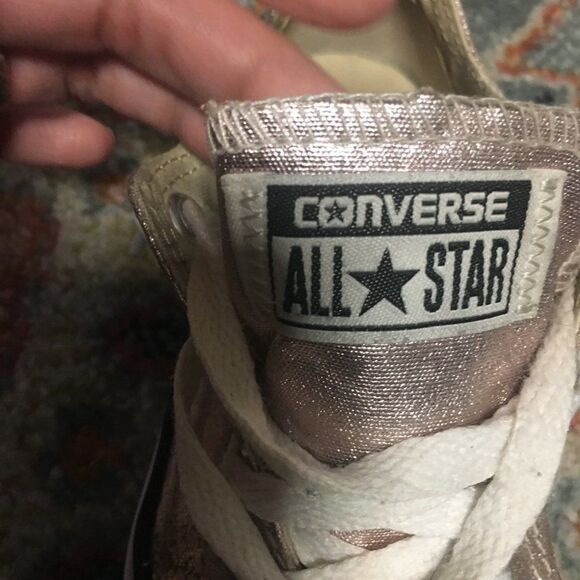 CONVERSE Metallic Light Bronze All Star Low Top Sneaker  Unisex Youth Size 1 - Picture 4 of 5